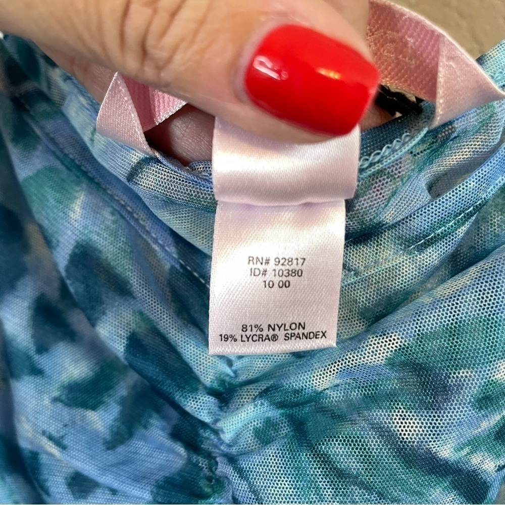Victoria’s Secret Blue Slip Dress Nightie Y2K Animal Print Sheer Mini Size Large - Picture 8 of 10